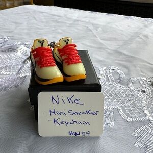 N59- NOT Nike Mini Sneaker Keychain - Yellow and Red.